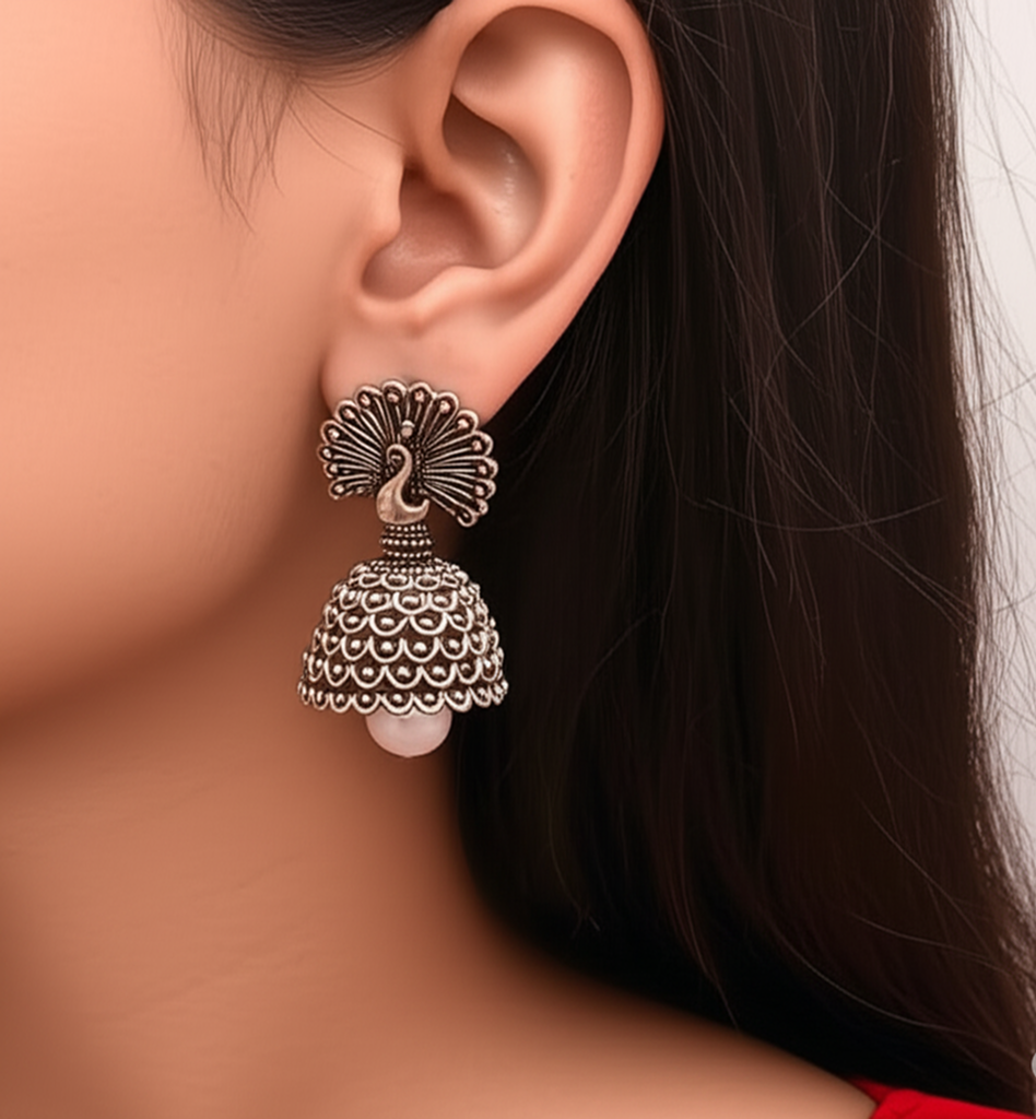 Ethnic Peacock Bell Earrings