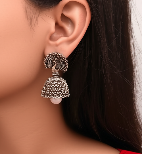 Ethnic Peacock Bell Earrings