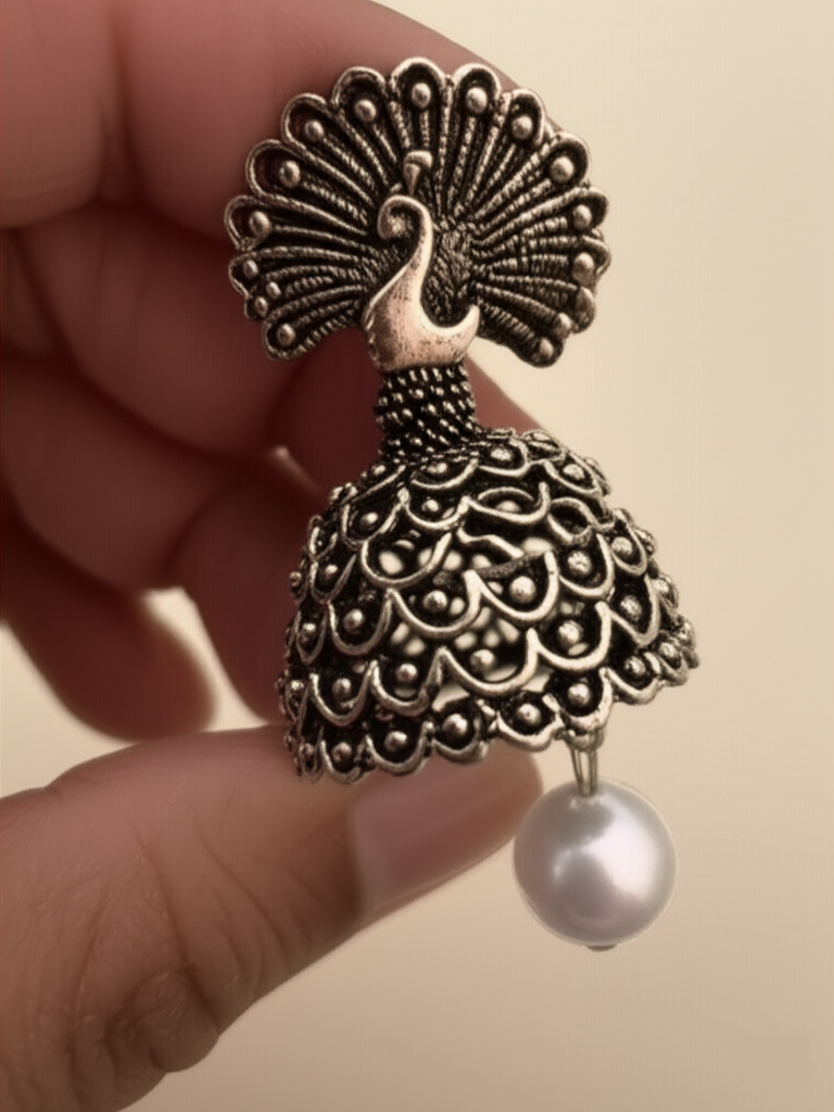 Ethnic Peacock Bell Earrings